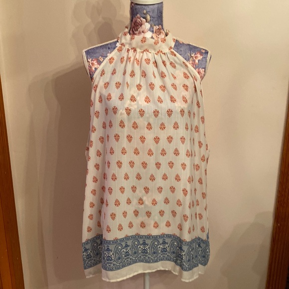 Sugarfoot top with tie back collar. size 3X - Picture 1 of 3